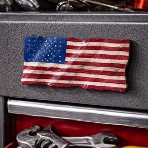 Hand Carved American Flag Magnet – Handmade Patriotic Decor